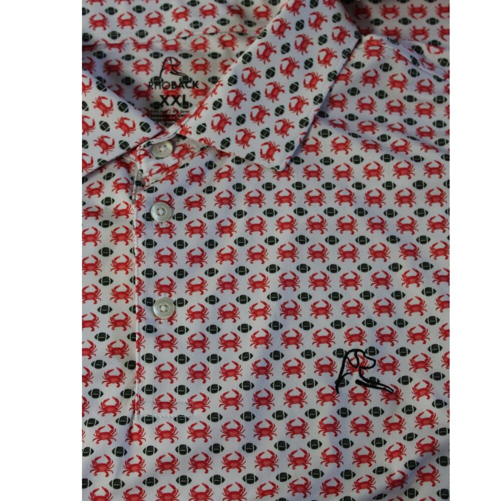 Rhoback The Chesapeake Polo 2XL Maryland Crab Football Performance Golf Shirt